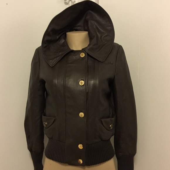 Baby Phat Brown Leather Jacket/Coat Size Small - Picture 2 of 8